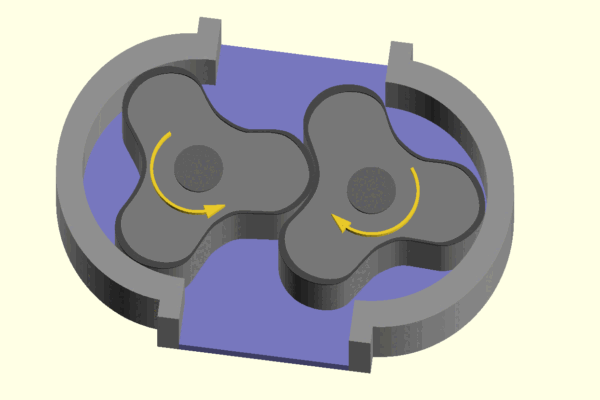 Imagen de principio de funcionamiento de los lóbulos en un compresor.